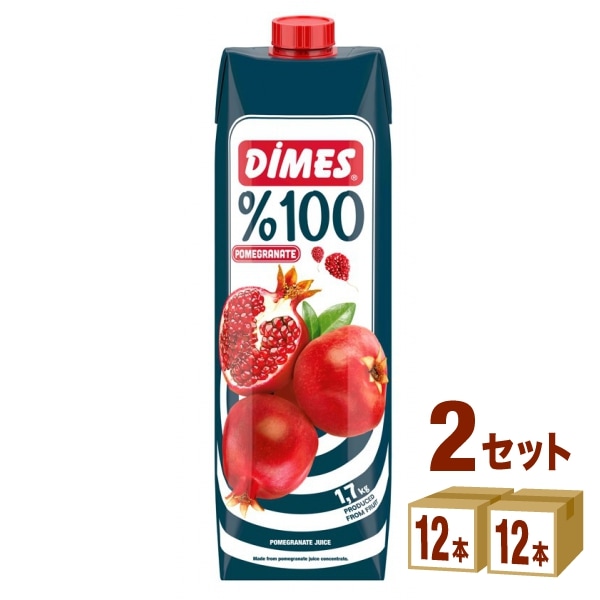 【カートクーポン利用可能】 ディメス DIMES ザクロジュース 1L 果汁100％ 濃縮還元 パック 無添加 1000ml 2ケース (24本) 飲料 ザクロ 果汁 ざくろ