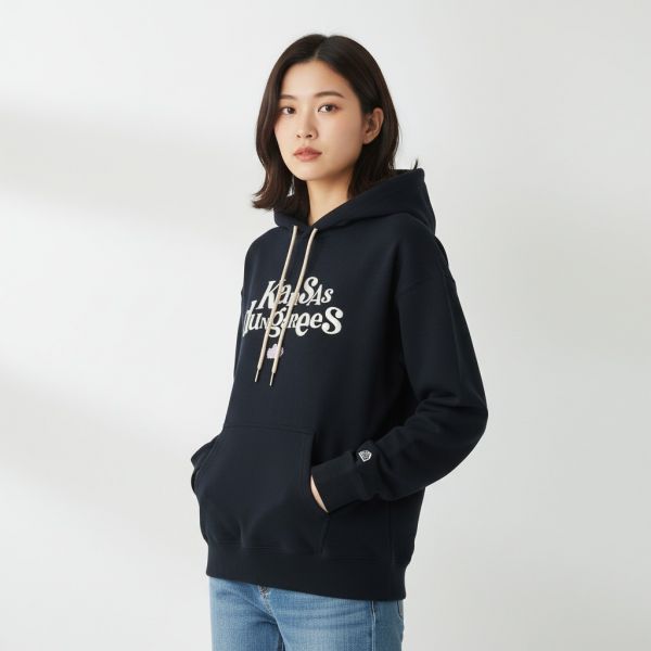 ウーマン ダンガリーズ スタンダードフィット フード付きTシャツ ブラック