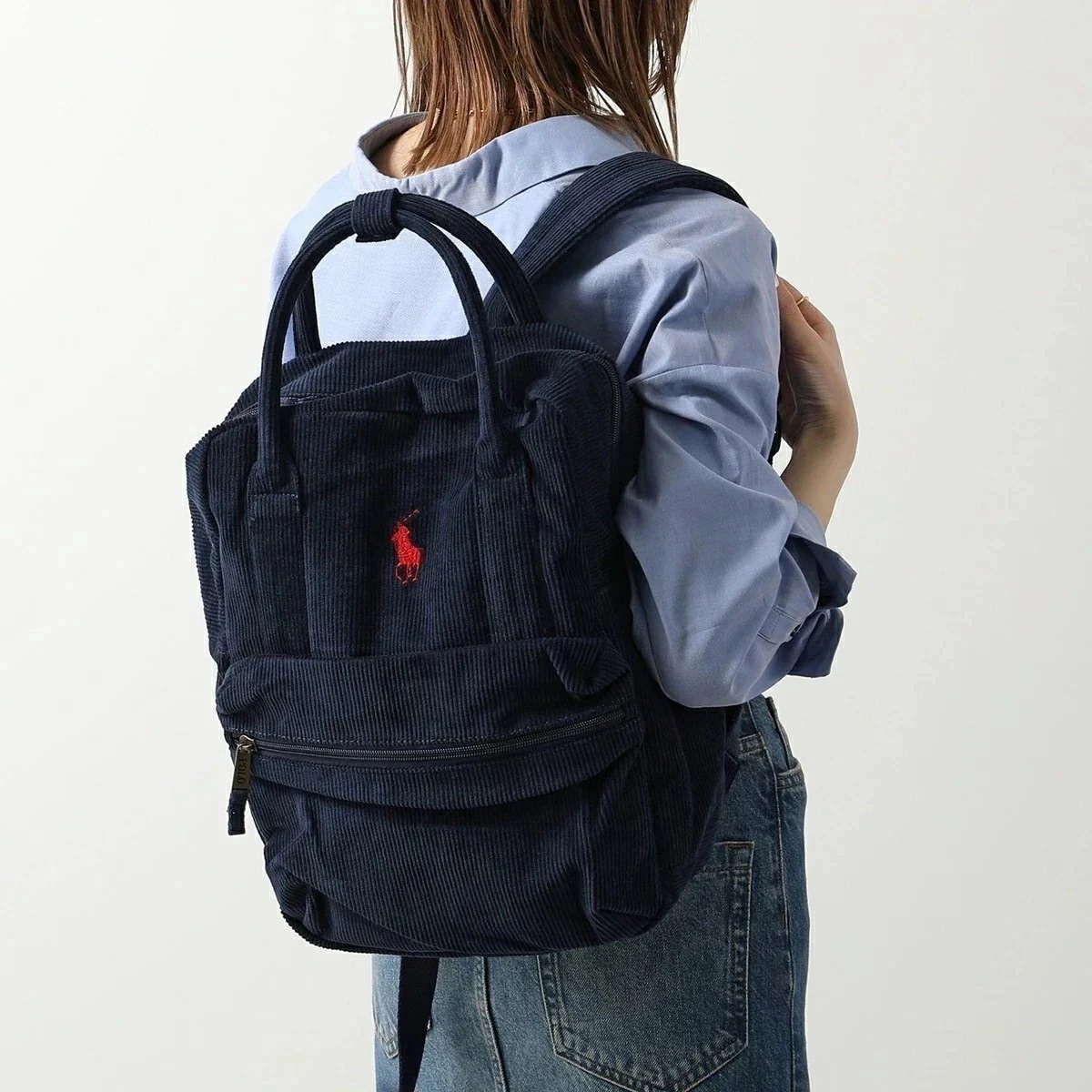 Polo Ralph Lauren ポロ ラルフローレン バックパック 9AR100 レディース ポニー刺繍 コーデュロイ リュック 鞄 BCV/NEWPORT