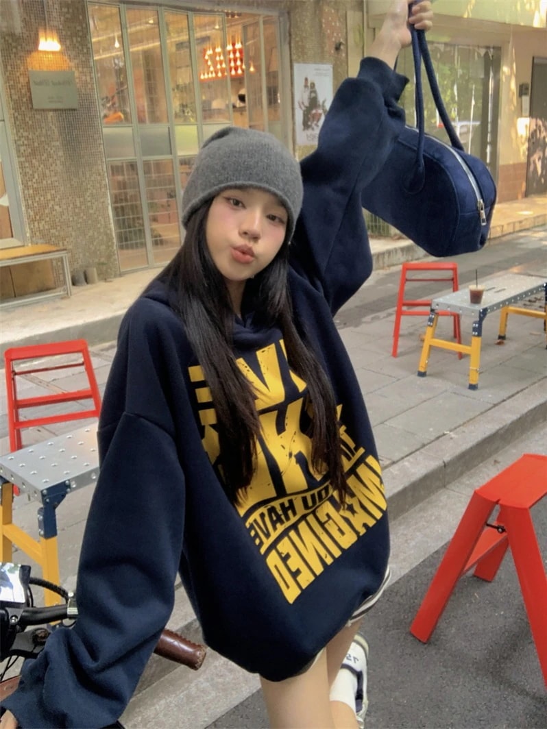 秋冬トップス 普段使い 韓国風長袖レトロパーカーカジュアルルーズファッション系大人っぽかわいいレディースフード付き羽織りサイズきれいめシルエットトレーナー 大学生通学高校