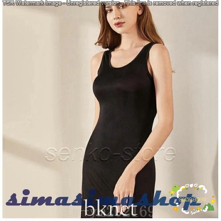 シルクスリップキャミソールロング丈キャミワンピースシンプルインナーペチコート絹保湿インナーワンピースクールネック敏感肌部屋着通気快適