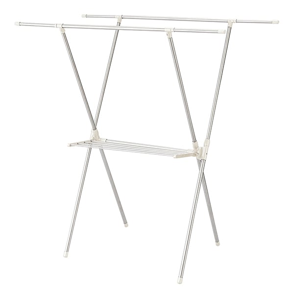 NY-275 ステンレス 物干し 洗濯干し X型 室内 伸縮式 幅97~145×奥行69×高さ85~154cm ライトグレー