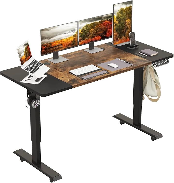 パソコンデスク 電動昇降式 電動式 ゲーミングデスク 机 電動昇降式スタンディングデスク PCデスク 高さ調節可能 メモリー機能付き(ブラック, 140x60x71CM)