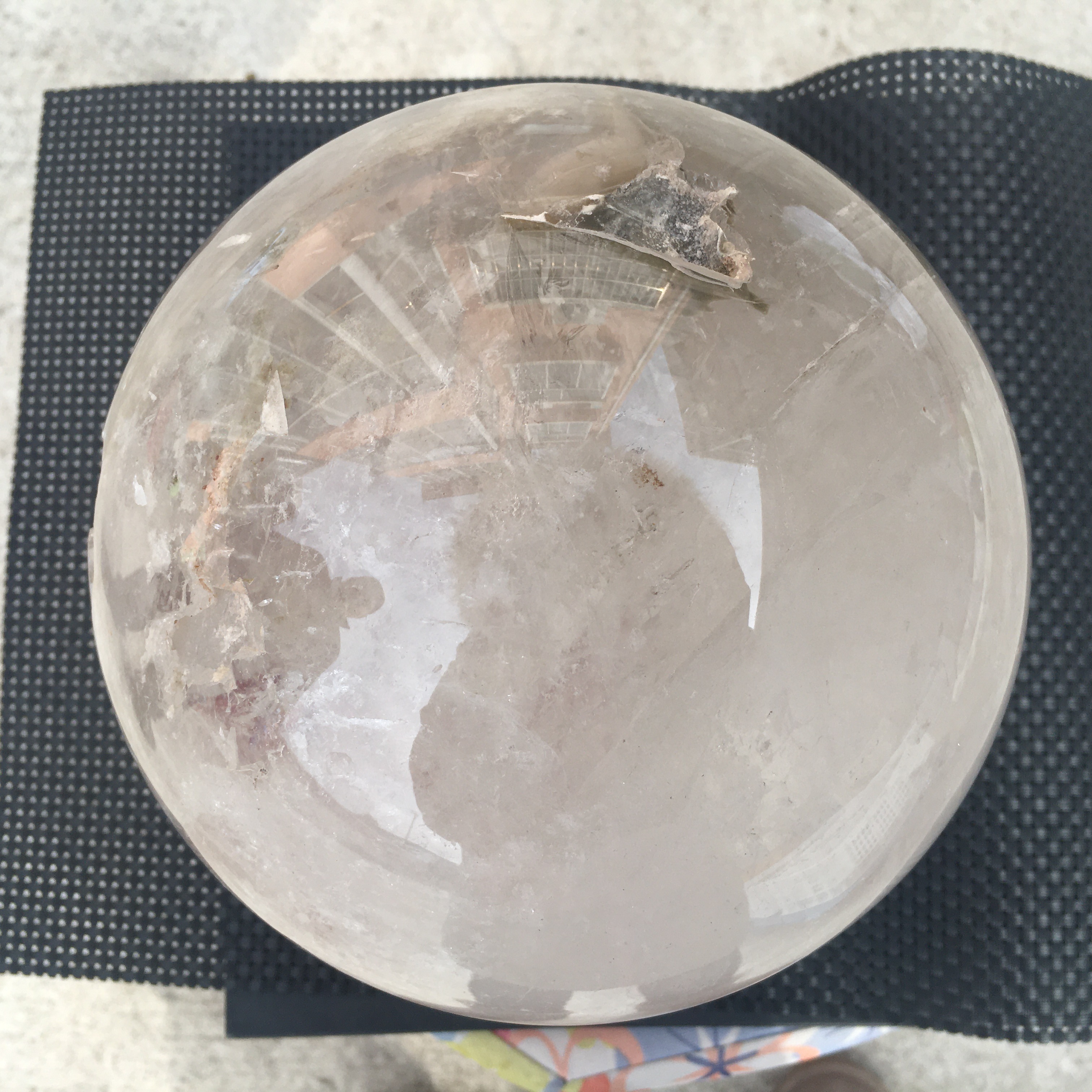 天然白色色水晶球，天然水晶 9060g