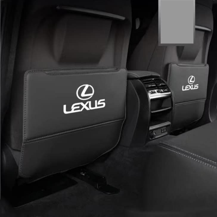 レクサス バックキックマット 汚れ保護シート キングカードカバー シートバックマット軽自動車 インテリア アクセサリー ブラック ベージュ 取り付け簡単 (レクサス ブラック)