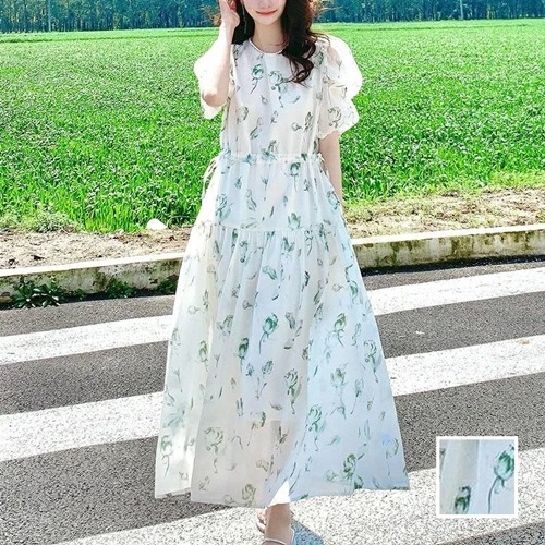 リゾートワンピース リゾートワンピ ロング マキシ丈 ハワイ グアム 韓国 ファッション レディース 春 夏 秋 パーティー お呼ばれ オルチャン コーデ セクシー 20代 30代 40代 50