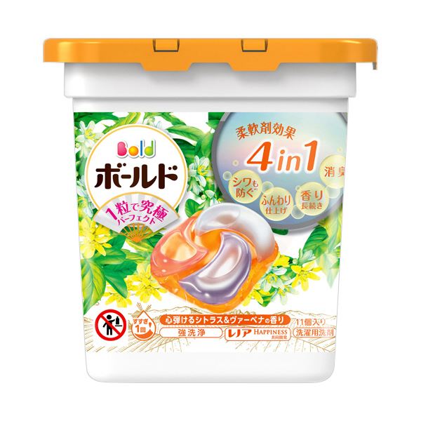 (まとめ) P&Gボールド ジェルボール4D 心弾けるシトラス&ヴァーベナの香り 本体 1パック(11個) (×10セット)