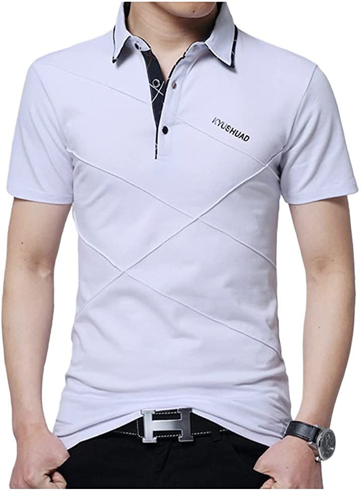 ポロシャツ メンズ 半袖シャツ トップス( ホワイト, L)