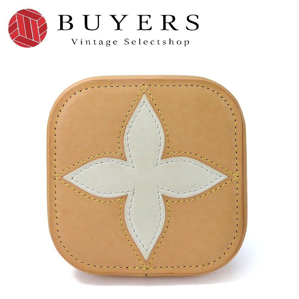 中古 ルイヴィトン ジュエリーボックス 小物入れ アクセサリーケース ボワットクラランス ベージュ ブラック レザー 革 女性 レディース LV LOUIS VUITTON accessory b