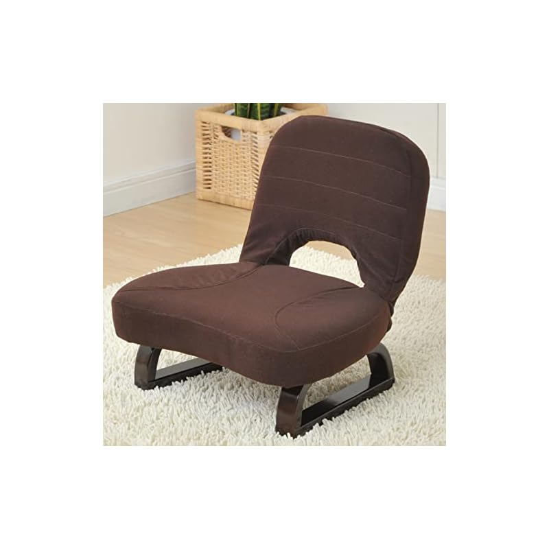 【即納】[山善] 座椅子 コンパクト 座敷用椅子 あぐら座椅子 幅46cm 折りたたみ こたつ用 完成品 ダークブラウン AGR-45(DBR)