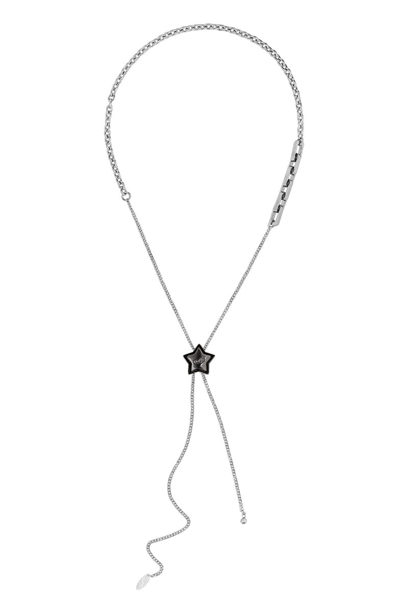 【SENTIMENTS】 NO.479 [BLACK] STAR CODE LOCK MIX CHAIN NECKLACE