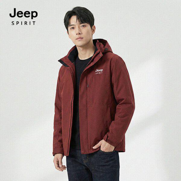 JEEP SPIRIT 共用エッセンシャル機能性ウインドブレーカー バーガンディ (JSFAJK426)