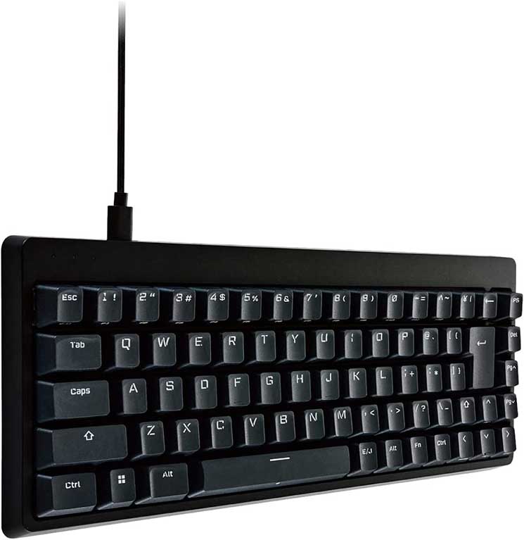 ゲーミングキーボード 【V custom】 有線 着脱式ケーブル メカニカル ( 銀軸 / スピードリニア ) 日本語配列 テンキーレス USB Aポート1 コンパクト ブラック ELEC