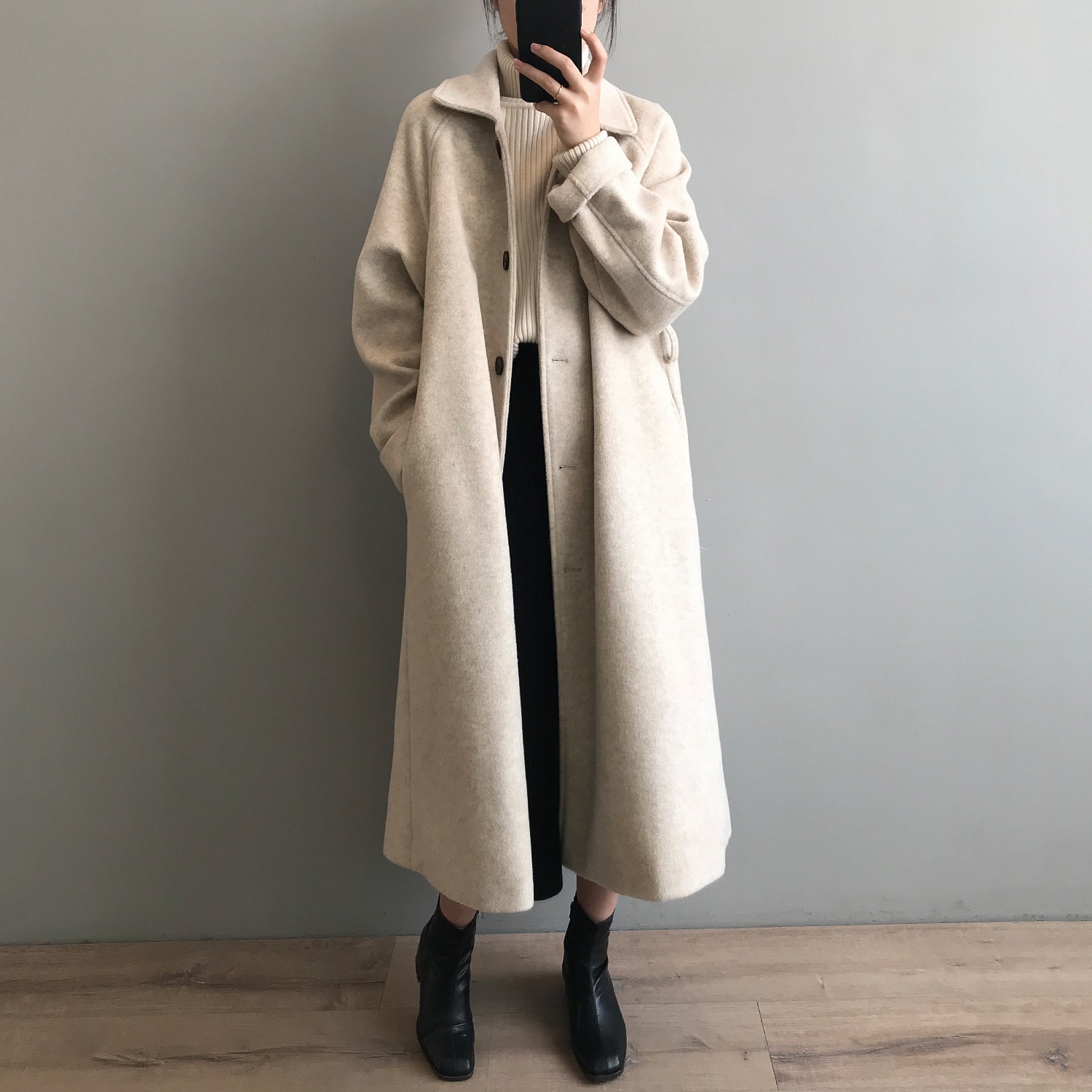 【送料無料】レディース 2カラー コート シングルブレスト ロングコート ロング丈 大人可愛い