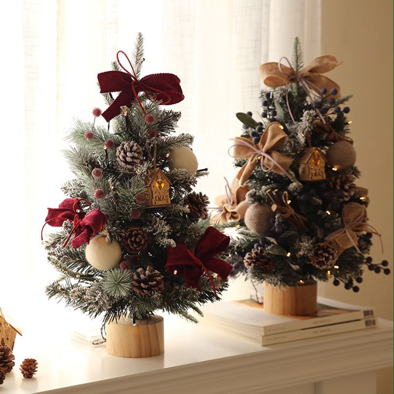 Ins スタイル 60 センチメートルミニクリスマスツリーパッケージクリスマスホームデスクトップウィンドウ Diy 装飾オーナメント光る