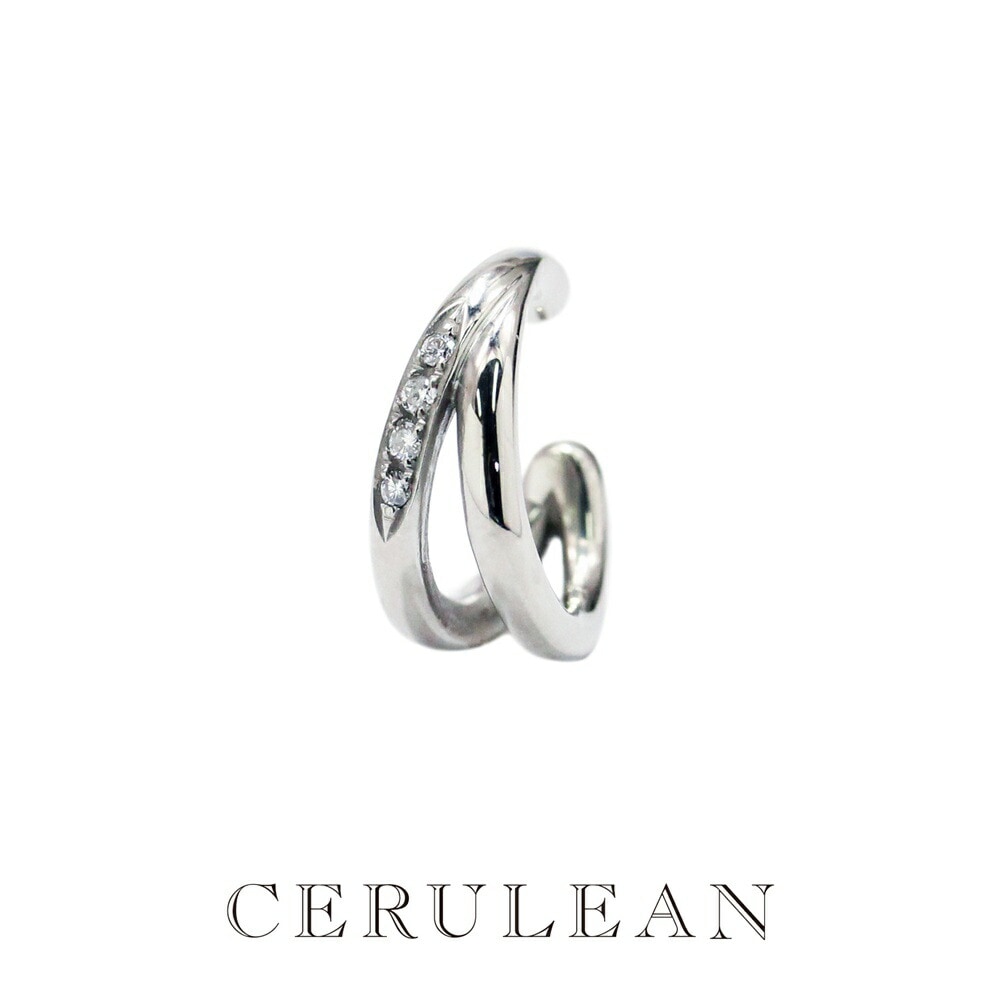 CERULEAN セルリアン イヤーカフ レディース 天然ダイヤモンド 0.04ct 片耳 サージカルステンレス 金属アレルギー対応 つけっぱなし シルバー 正規品 誕生日 彼女 妻 結婚記念日 ギフ