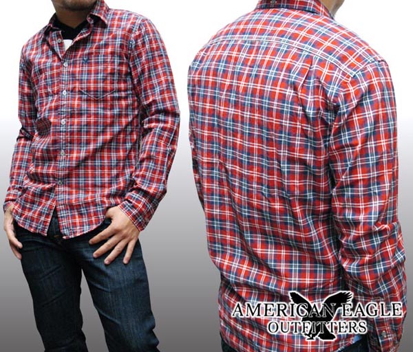 セール アメリカンイーグル メンズ 長袖 ボタンシャツ チェックシャツ レッド ネイビー American Eagle トップス シャツ インポート ファッション ブランド ストリート サーフ カ カジュアルシャツ 超歓迎 Www Quartzhotel Mx