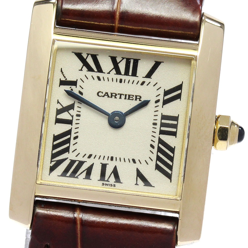 カルティエ CARTIER W5000256 タンクフランセーズSM K18YG クォーツ レディース _844772【中古】