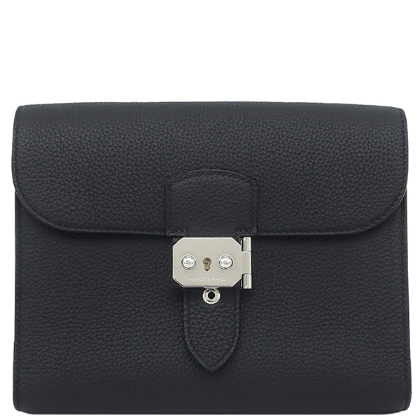 エルメス HERMES ショルダーバッグ サックアデペッシュ 21 トゴ ブラック シルバー金具 黒 B刻印（2023年製） 【箱】【中古】