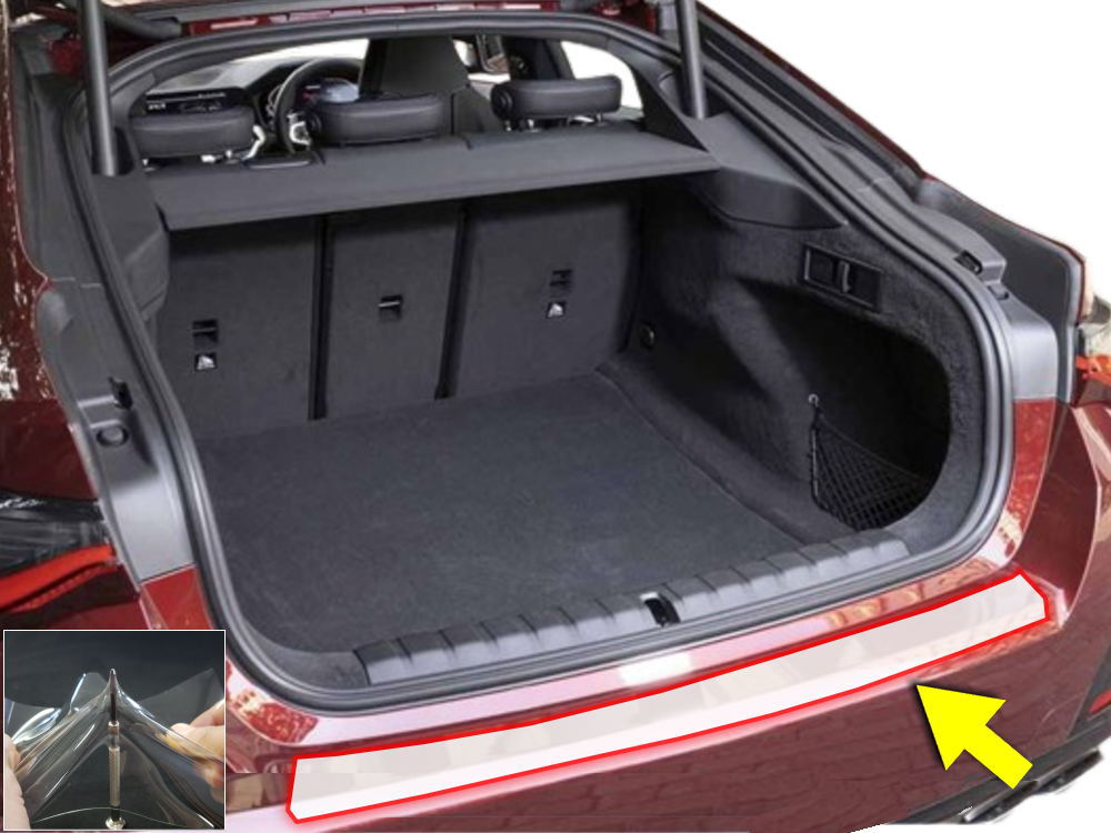 リアステップガード (BMW 4シリーズ G26 グランクーペ) 車種専用 カット済み 傷防止フィルム プロテクションフィルム 車種専用カット済み リアステップ 保護フィルム キズ防止 保護 クリア