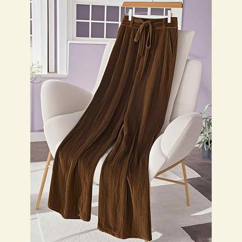 秋服 レディース ファッション オシャレ カワイイ シンプル 大人カワイイ 大きいサイズ 秋 ハイウエスト ストレート スリム カジュアル 快適 ブラウン コーデュロイパンツ