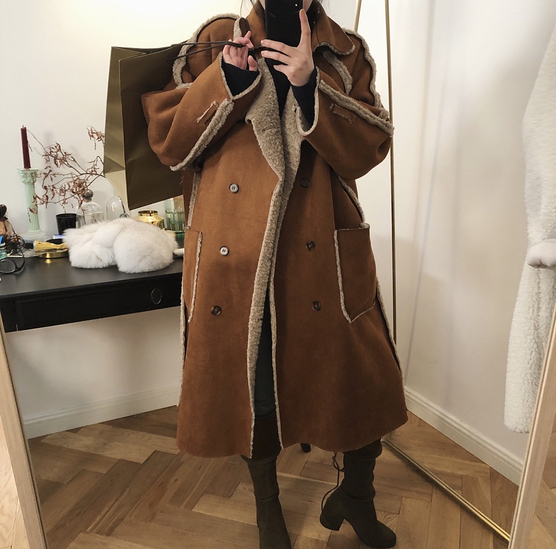 Hot!アウターコート レディース ムートンコート ムートン ロング丈 長袖 フェイクファー 2wa