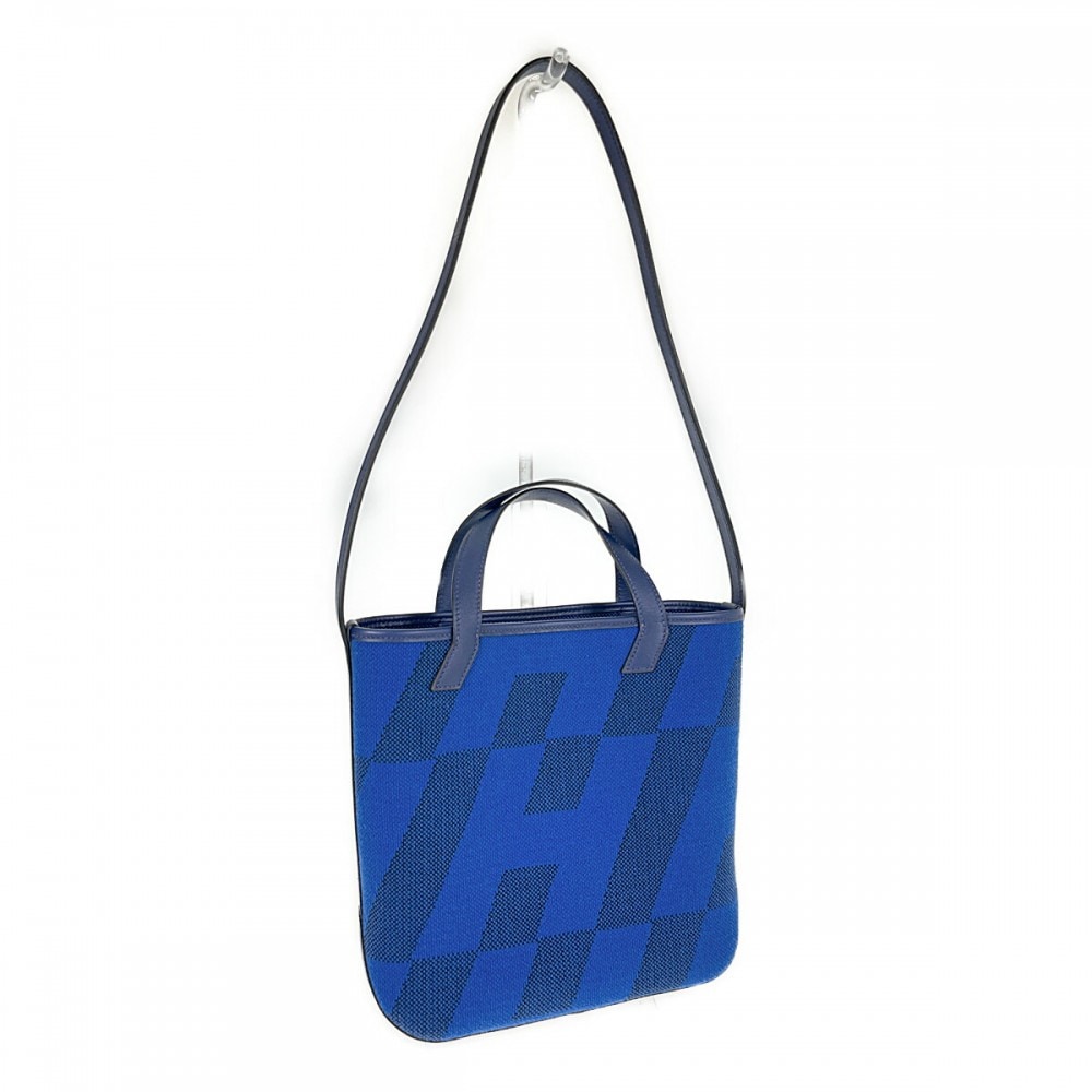 【Aランク】 H・アン・ビエPM アッシュアンビエ 2WAYバッグ ショルダーバッグ レザー キャンバス ブルーフランス Z刻印 レディース【ISEYA】