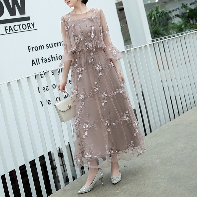 【輝いて超人気】 パーティードレス 結婚式 ワンピース ドレス フォーマルドレス 大きいサイズ レース ロングドレス レディース 体型カバー 成人式 同窓会 謝恩会 デートワンピース