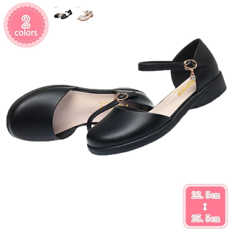 1000円OFFクーポン 美脚パンプス 痛くない オフィス ローヒール ぺたんこ ストラップ ラウンドトゥ 走れる 幅広 クッション フラットシューズ 柔らかい 履き心地 通気性 履きやすい 歩きやす