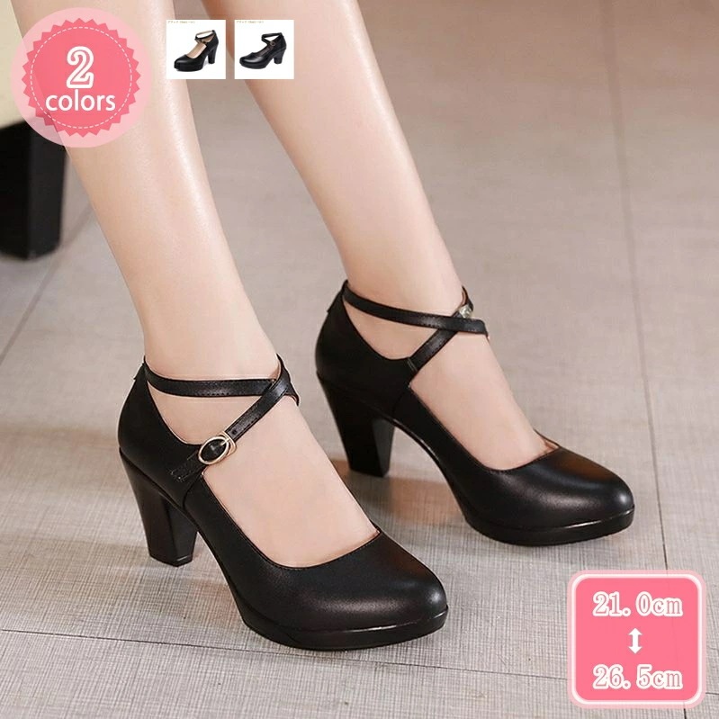777円OFFクーポン パンプス レディース 8センチヒール 痛くない ストラップ 太ヒール ハイヒール 結婚式 靴 シューズ 太ヒール 厚底 ブラック キャバ パーティー 脱げない 歩きやすい 疲れ
