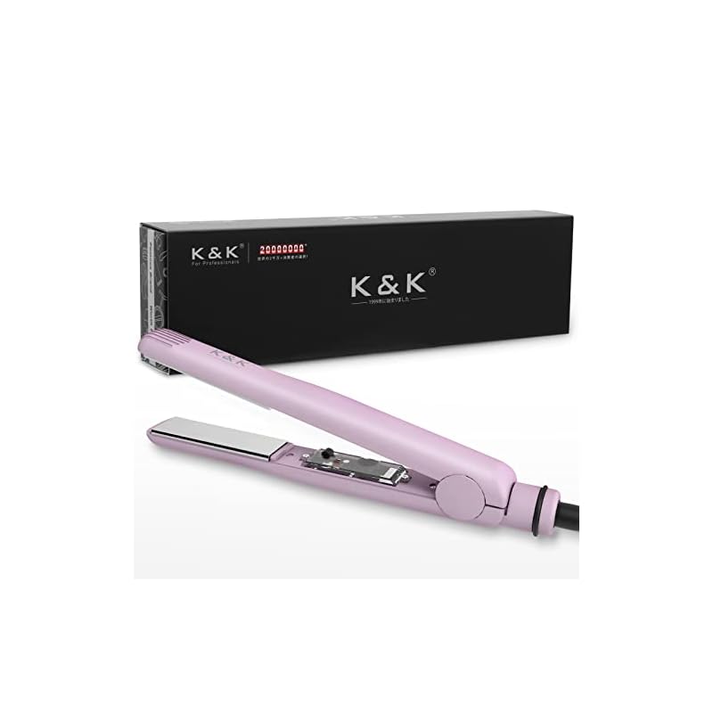 K&K ヘアアイロン 高度なPTCヒーター チタニウムプレート 24mm ストレートアイアン MAX 230C