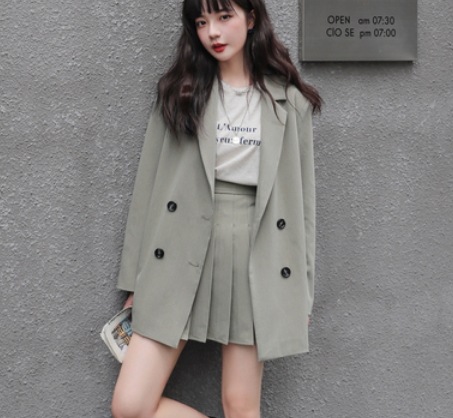 ロング丈ジャケット＋プリーツスカートセットアップ トップス スカート アウター ジャケット 膝上 袖あり 長袖 フレア プリーツ 上下セット 爽やか 大人スタイル かわいい 大人可愛い きれいめ