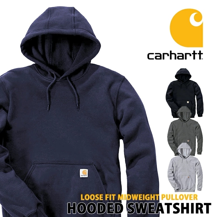 パーカー スウェット かぶり K121 メンズ レディース HOODED PULLOVER MIDWEIGHT グレー チャコール ネイビー ブラック 裏起毛 XS S M L