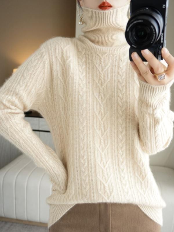 トップス シャツ レディース カジュアル セーター スタイリッシュ 100 セーター タートルネック 菱形 セーター 厚手 ウール セーター レディース 無地 プルオーバー インナー