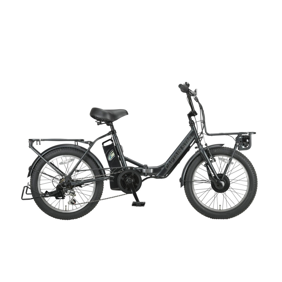 【お客様組立品】 キャプテンスタッグ eバーギー電動FDB206（マットブラック） 20インチ 自転車 折りたたみ 電動アシスト