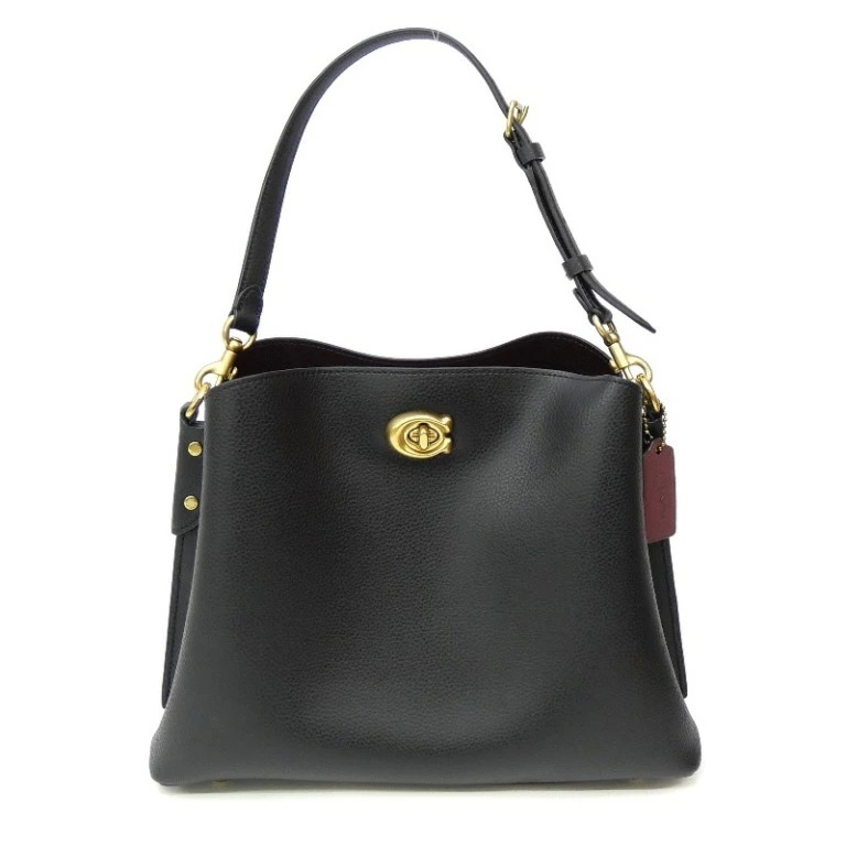 コーチ COACH ウィロウ ショルダー バッグ C2621 黒 レザー 【中古】(70326)