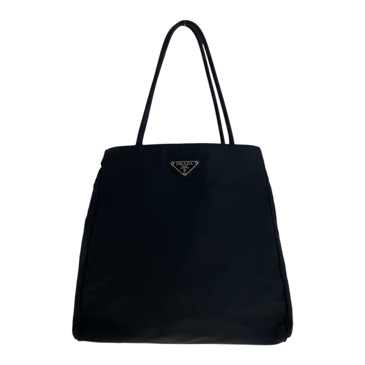 美品 テスート 三角ロゴプレート ブラック 黒 シルバー金具 ナイロン トートバッグ ショルダーバッグ レディース 504246