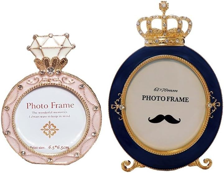 フォトフレーム 写真立て 写真フレーム おしゃれでかわいい リング型 ピンクxネイビー(ピンクxネイビー, 小)