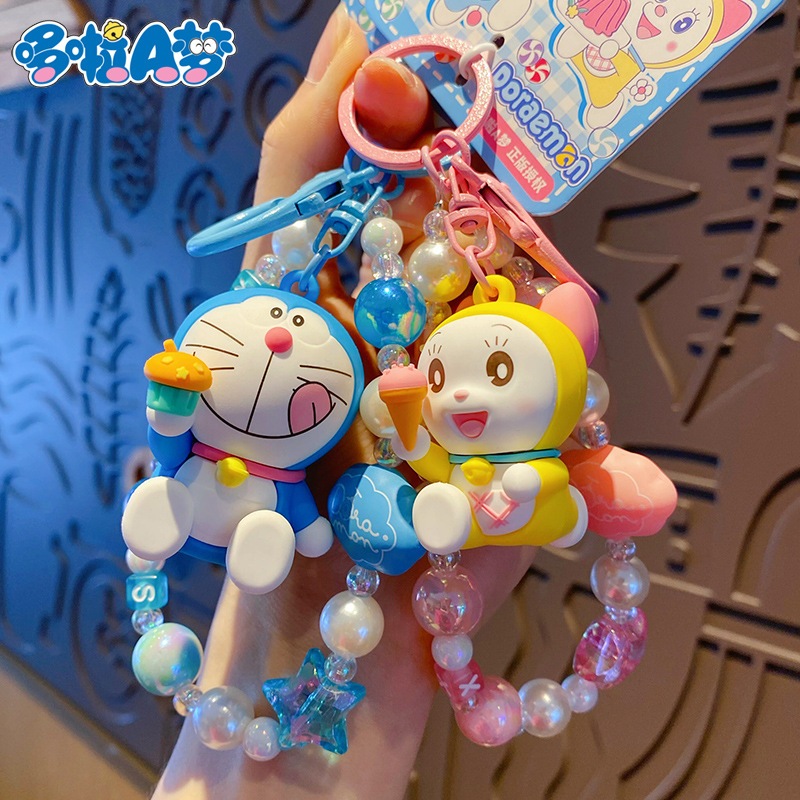 ドラえもん「デザートパーティー」立体アクセサリー カーキーホルダー ドラえもんフィギュアキーチェーン カップル用ギフト