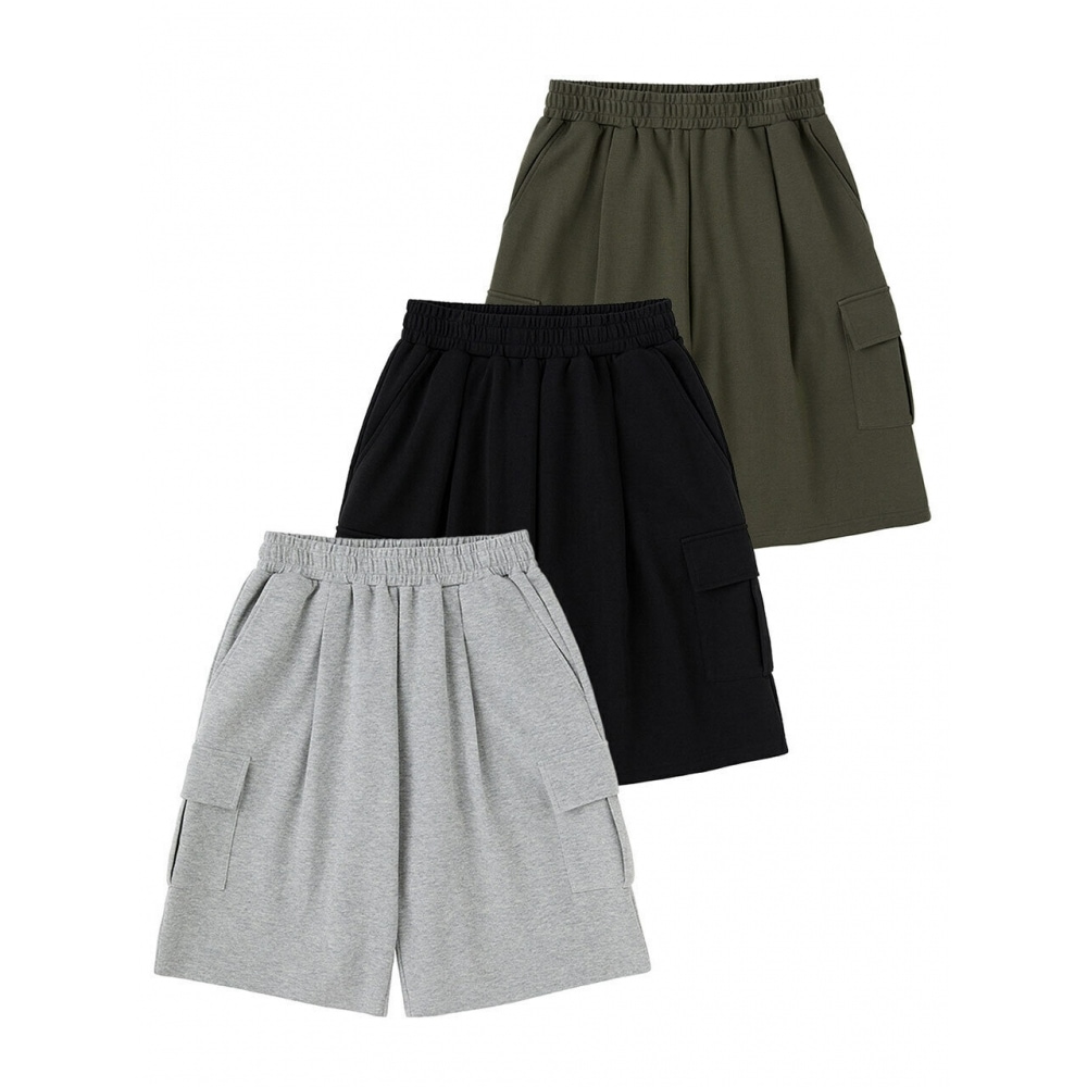 アーバネージバミューダワイドカーゴスウェットショートパンツ (3COLOR)