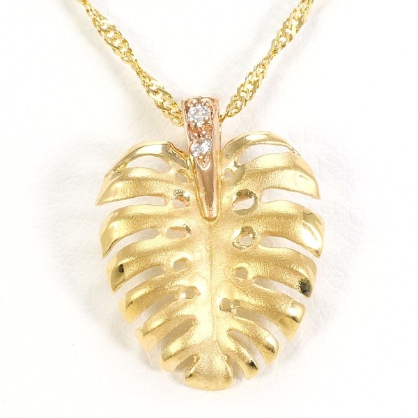 14K YGPG ネックレス ジルコニア 総重量約2.2g 約40cm ジュエリー 中古