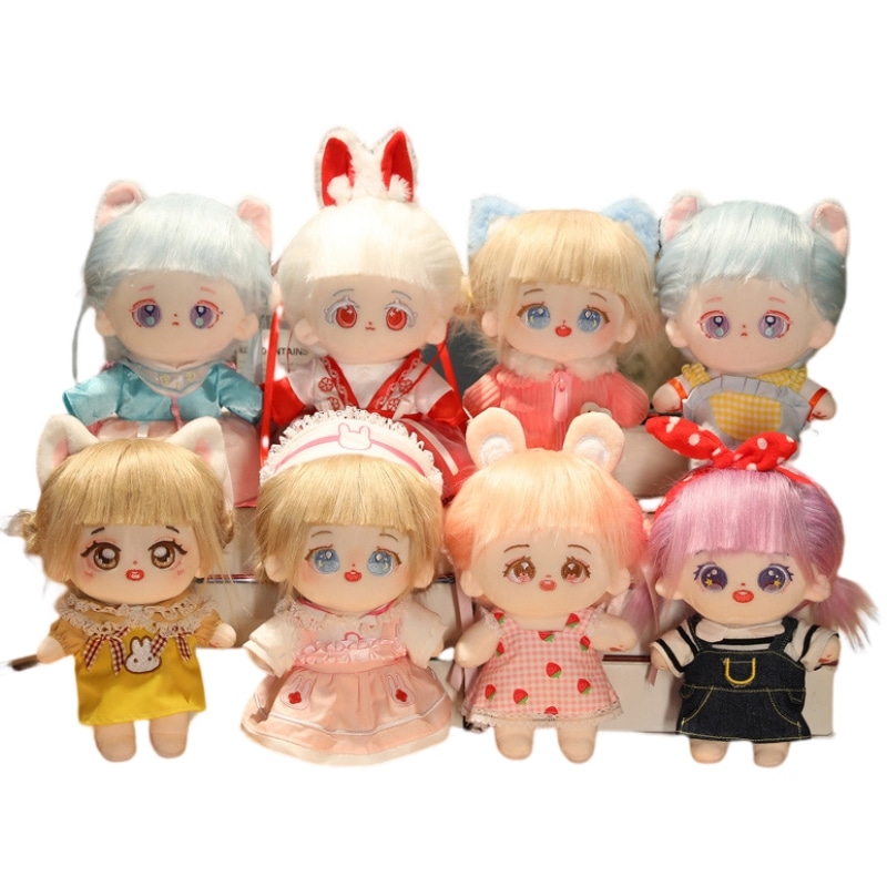 本体+服 萌える中国風女の子 ぬいぐるみ 20cm 無属性 キャラクターぬいぐるみ コットンドール 着せ替え人形 日常服人形 韓国ファッション アイドル ぬいぐるみ用 ドールウェア服 靴
