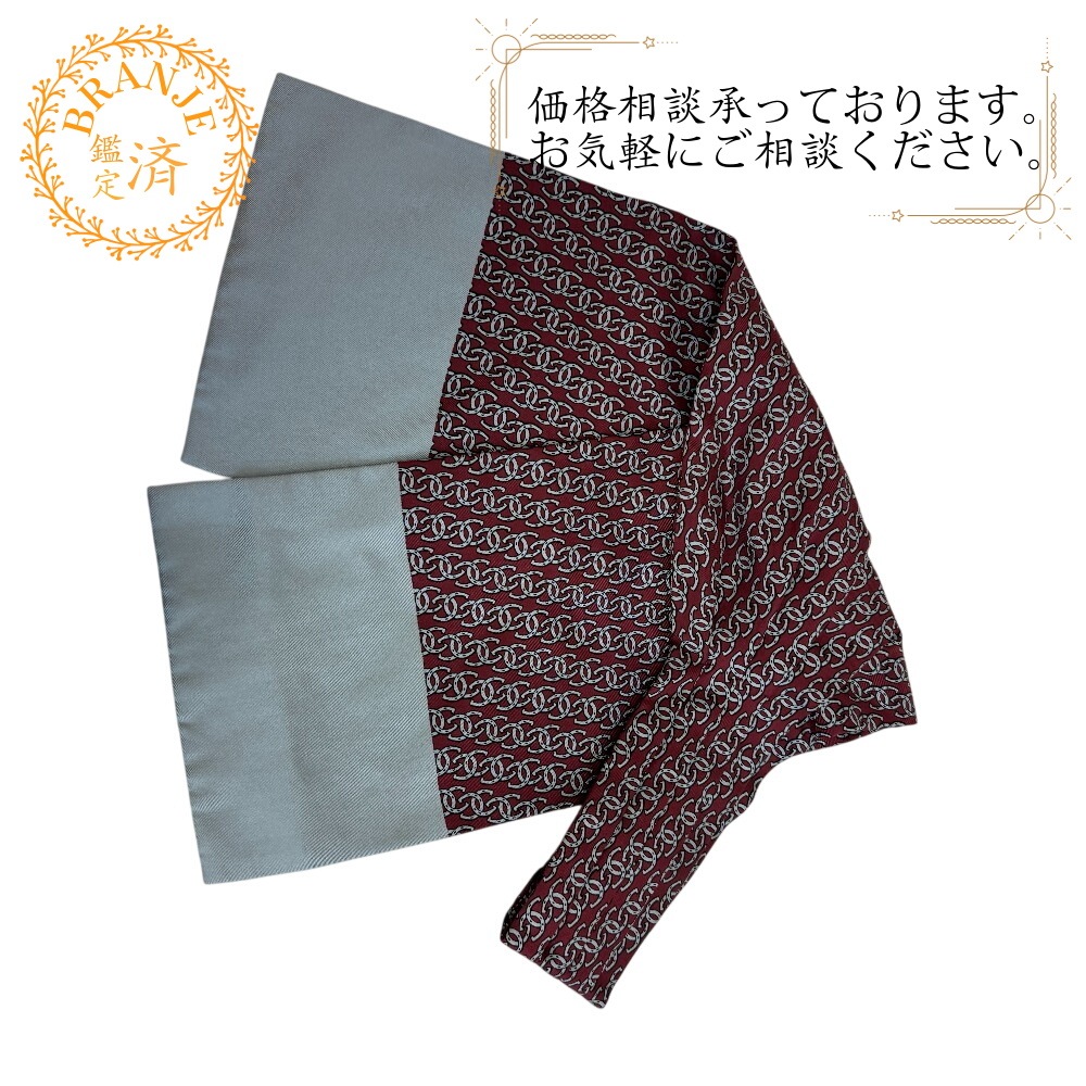 アスコットタイ 総柄 シルク その他小物 グレー系