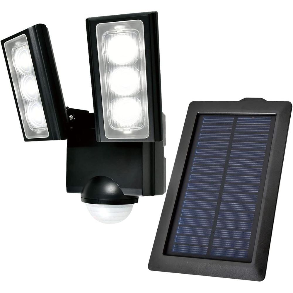 （まとめ買い）かんたん防犯ライト ソーラー充電式 2灯 800ルーメン ESL-312SL [x3]