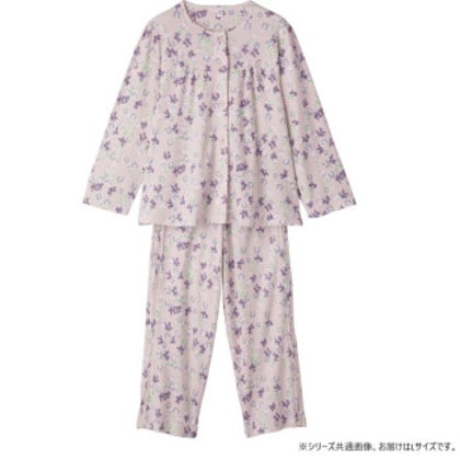 ケアファッション フルオープンパジャマ(婦人) パープル L 3851512