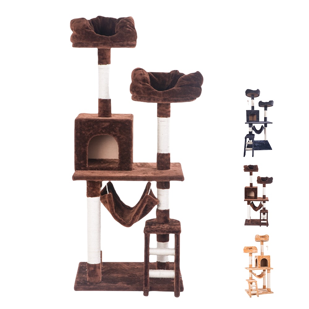 キャットタワー 全高141cm 据え置き 省スペース 爪とぎ 多頭飼う キャットハウス TX299556CAA