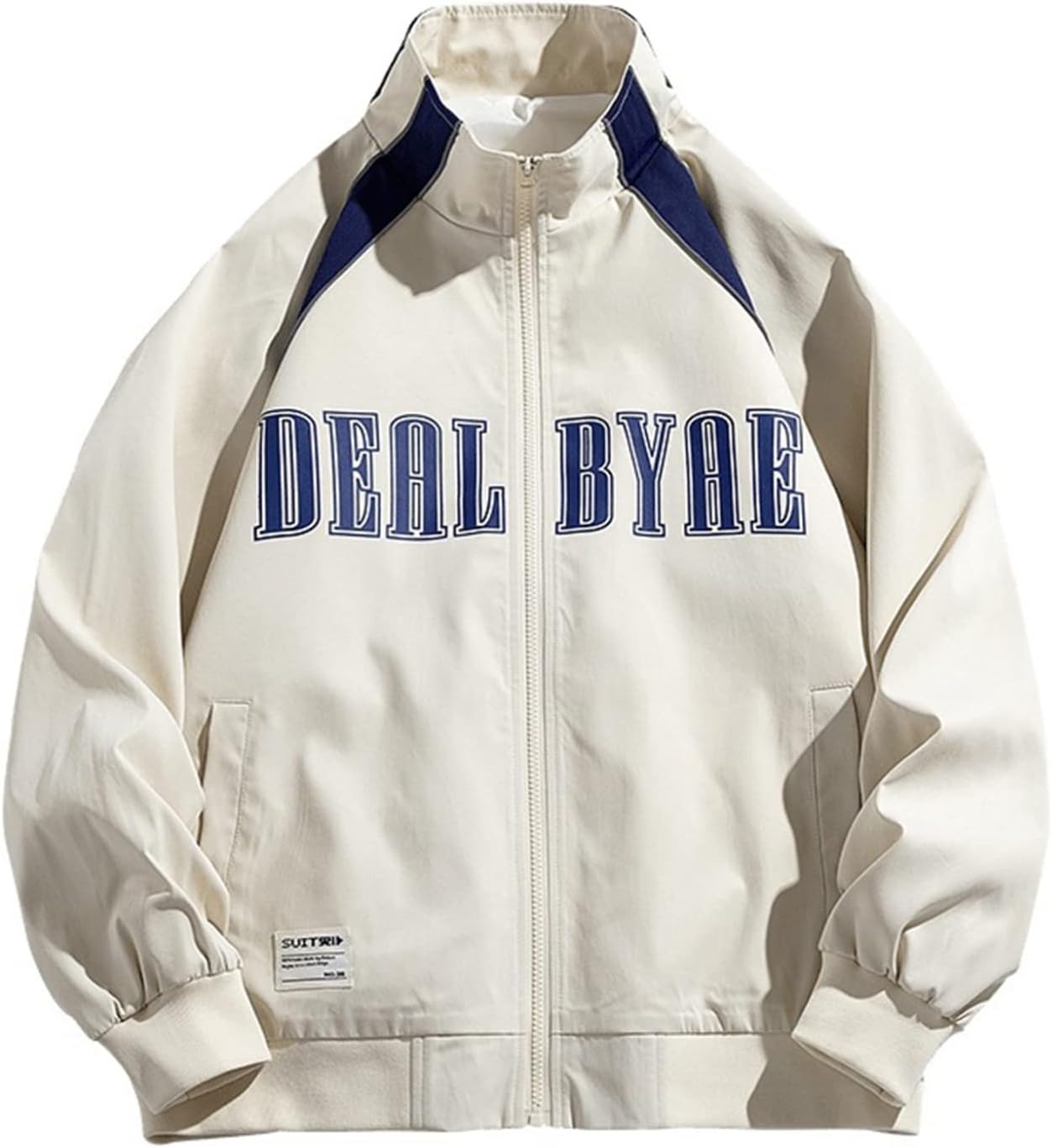 男性 トレーナー パーカー 長袖 春秋 ジャケット 英字柄 プリント 個性的 ジップアップ ソフト スタンドカラー 保温性 吸汗性 丈長め カジュアル ハンサム 流行し ブルゾン 体型パカー シンプル