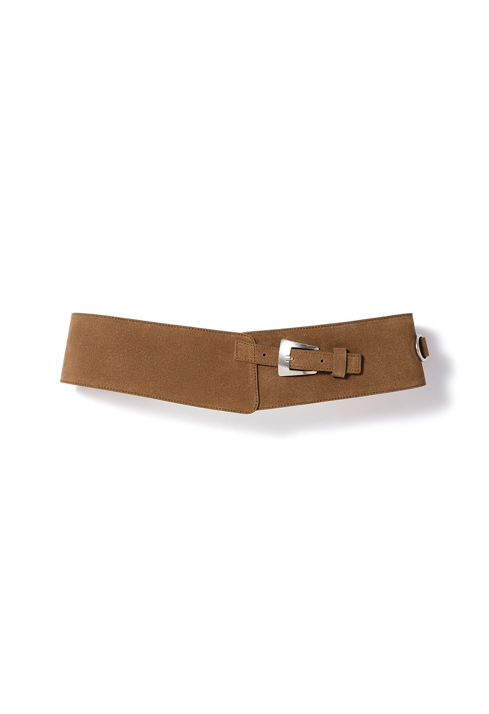 【OPEN Yy】 WIDE SUEDE LEATHER BELT : BROWN