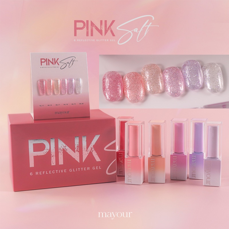 [MAYOUR] 【PINK SALT】REFLECTIVE GLITTER GEL [6 色 SET] 清楚ながら清純美ある澄んだ製剤の反射ジェル6種 10,328円