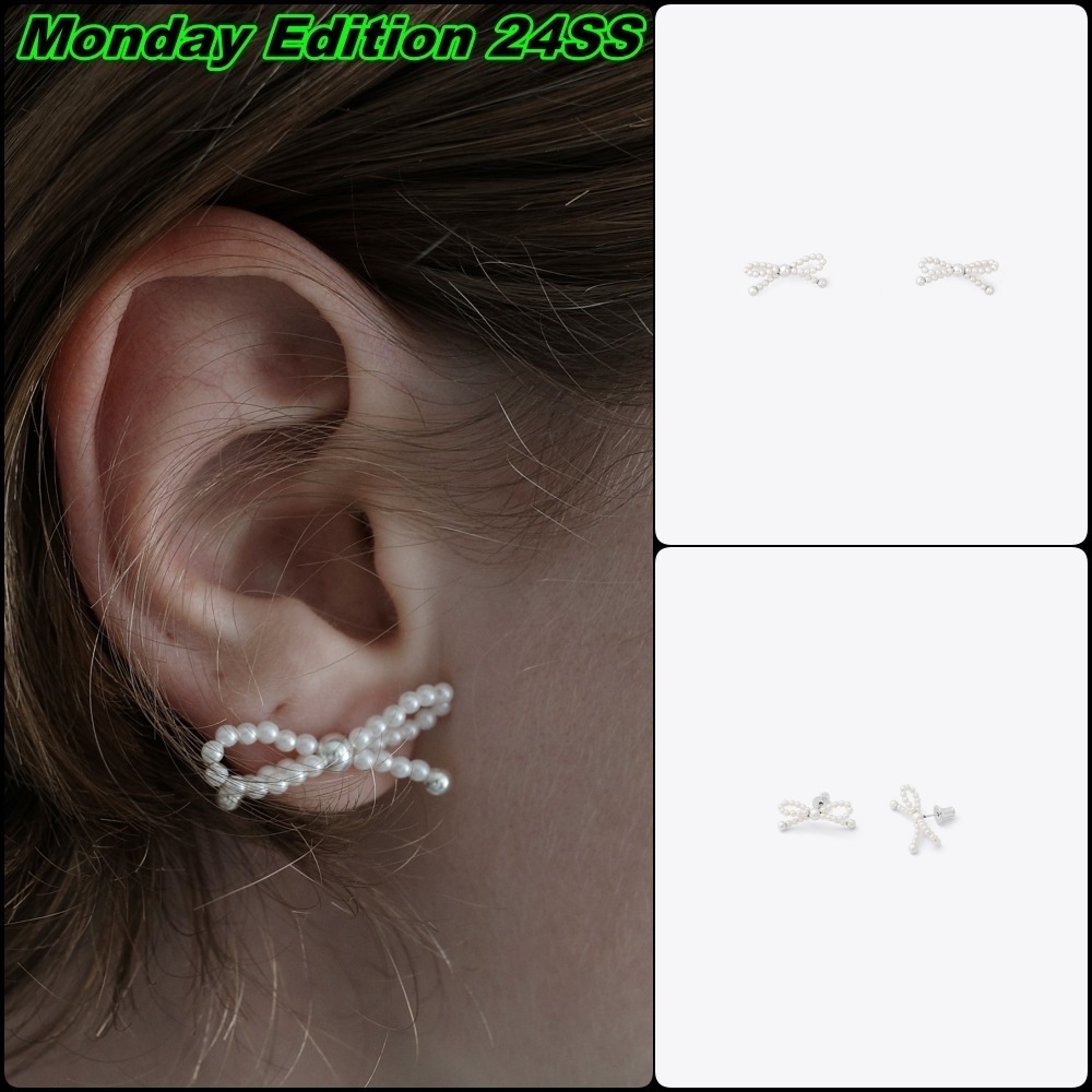 【Monday Edition】24SS TIE A PEARL RIBBON EARRINGS